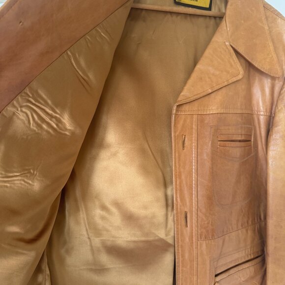 Vtg A Robert Lewis Idea Men’s 42 Genuine Lambskin Leather Jacket - Pro Cleaned! - Picture 5 of 6